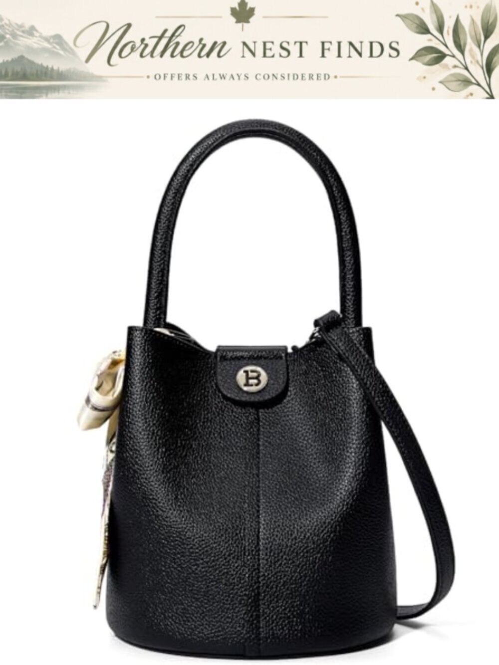 BOSTANTEN Small Bucket Crossbody Bag Purse Adjustable Strap Foldable Travel